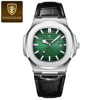 silver green - Leather Strap
