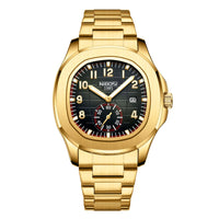 Gold black-Stainless steel strap