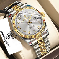 Silver Dial and Band with Gold Accents