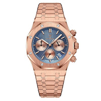 Blue Dial with Rose Gold Band and Sub Dials